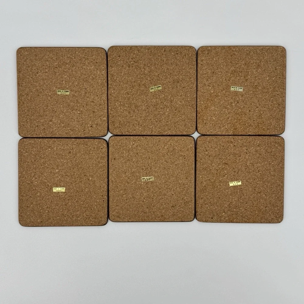 Mary Engelbreit Teapot Coasters Set of 6 Cork Backed Original Box Cottage Core